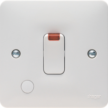 Hager WMDP84FON 20A Double Pole Switch With LED Indicator & Flex Outlet