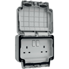 Hager WXPSS82 2G IP66 Outdoor Switched Socket