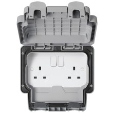 MK K56482GRY 2Gang Switched Socket