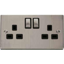Click VPSS536BK 2 Gang 13A DP ‘Ingot’ Switched Socket Outlet 