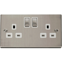 Click VPSS536WH 2 Gang 13A DP ‘Ingot’ Switched Socket Outlet 