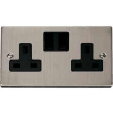 Click VPSS036BK 2 Gang 13A DP Switched Socket Outlet 