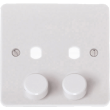 Click CMA146PL 2 Gang Single Dimmer Plate & Knobs 