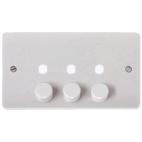 Click CMA147PL 3 Gang Double Dimmer Plate & Knobs