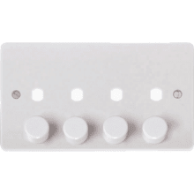 Click CMA148PL 4 Gang Double Dimmer Plate & Knobs