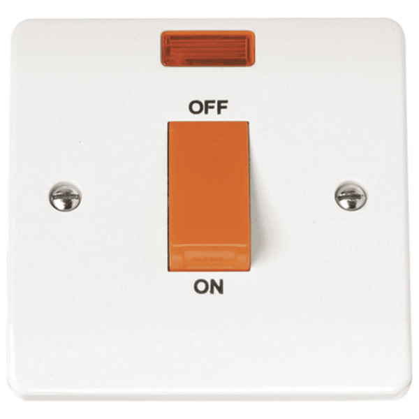 Click CMA201 45A 1 Gang Single Cooker Switch With Neon 