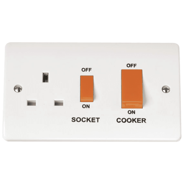 Click CMA204 45A Cooker Switch With 13A DP Switched Socket Outlet 