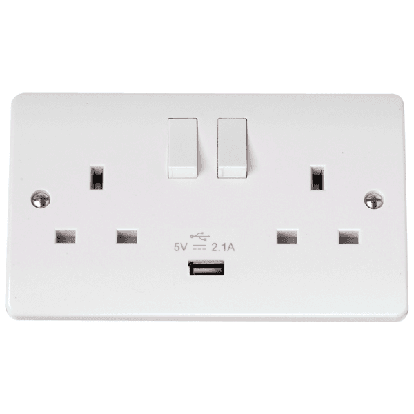 Click CMA770 Mode 13A 2G Switched Socket With 2.1A USB Outlet 