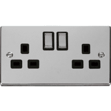 Click VPCH536BK 2 Gang 13A DP ‘Ingot’ Switched Socket Outlet 