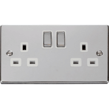Click VPCH536WH 2 Gang 13A DP ‘Ingot’ Switched Socket Outlet 