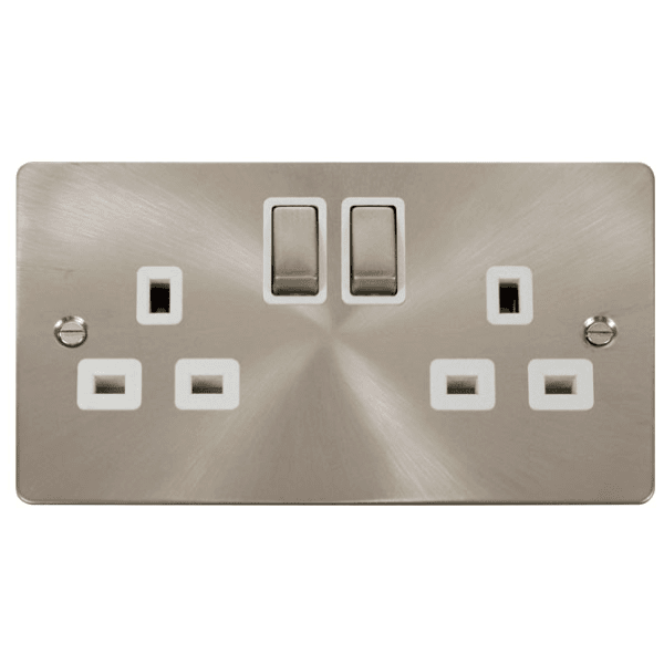 Click FPBS536WH Ingot 2-Gang 13A DP Switched Socket 
