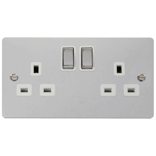 Click FPCH536WH Ingot 2-Gang 13A DP Switched Socket 
