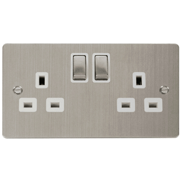 Click FPSS536WH Ingot 2-Gang 13A DP Switched Socket 