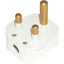 Click PA166 5A Round Pin Plug White