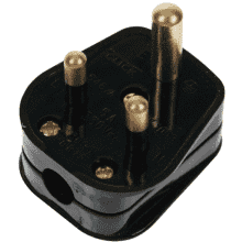 Click PA176 Plug Round Pin 5A Black