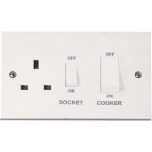 Click PRW504 45A DP Switch + 13A DP Switched Socket  (White Rocker)