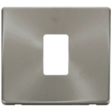 Click SCP401BS 1 Gang Single Aperture Cover Plate - Brushed Stainless