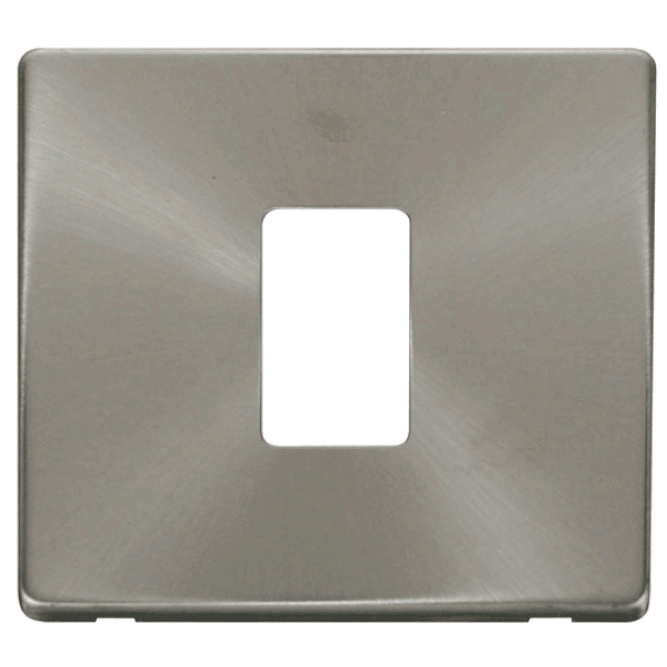 Click SCP401BS 1 Gang Single Aperture Cover Plate - Brushed Stainless