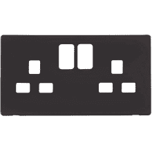 Click SCP436BK 2 Gang 13A Switched Socket Cover Plate - Black
