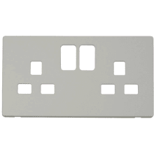 Click SCP436PW 2 Gang 13A Switched Socket Cover Plate - White