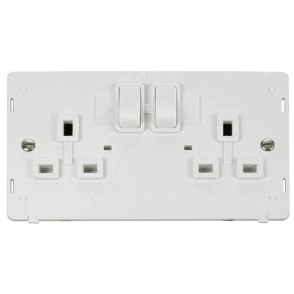 Click SIN036PW 2 Gang 13A DP Switched Socket Insert - White
