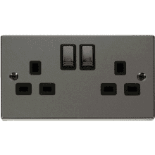 Click VPBN536BK 2 Gang 13A DP ‘Ingot’ Switched Socket Outlet 