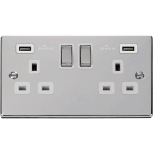 Click VPCH580WH Socket 2G Switched & USB 13A