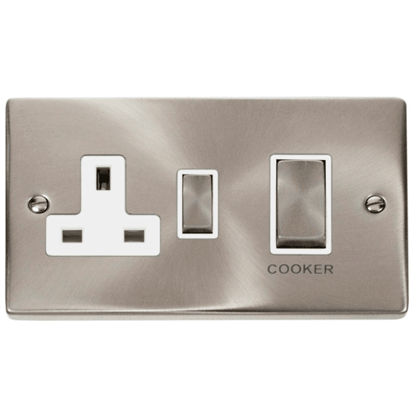 Click VPSC504WH Ingot 45A DP Switch + 13A Switched Socket 