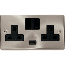 Click VPSC770BK Socket 2G Switched & USB 13A