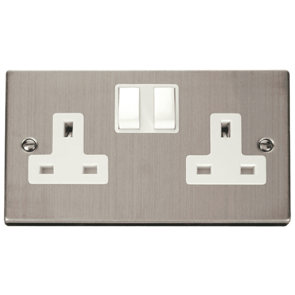 Click VPSS036WH 2 Gang 13A DP Switched Socket Outlet 