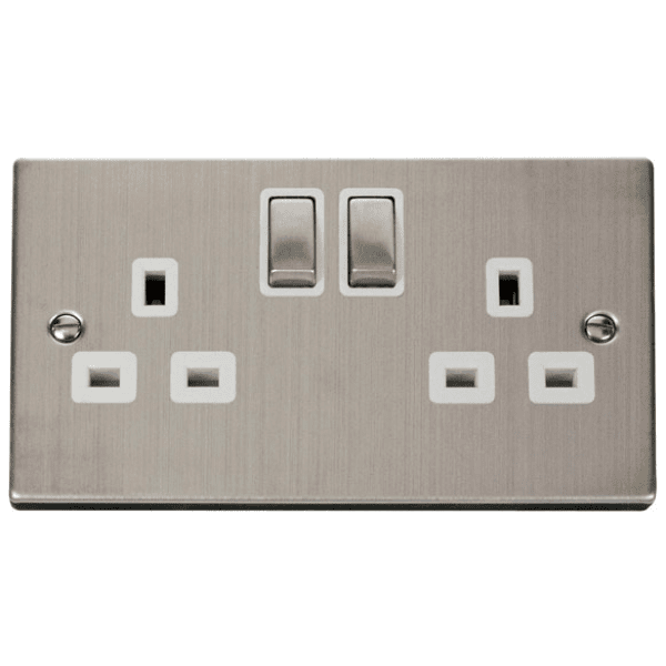 Click VPSS536WH 2 Gang 13A DP Ingot Switched Socket Outlet 