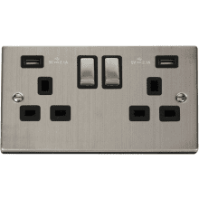 Click VPSS580BK Socket 2G Switched & USB 13A