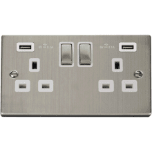 Click VPSS580WH Socket 2G Switched & USB 13A