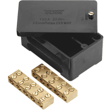 Click WA228 100A 2 Pole 5X35mm2 Link Box – Black