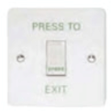 Crabtree 4096/G/PE 6A 1 Gang 2 Way Retractive Switch Printed 'Press To Exit' In Green