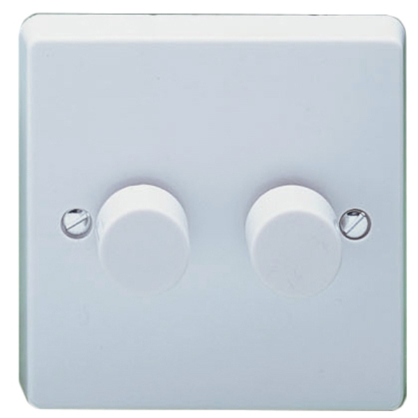 Crabtree 4192/PU 2G 400W Moulded Push Dimmer
