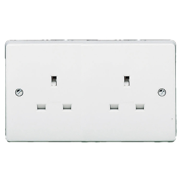 Crabtree 7257 13A Unswitched 2 Gang Socket