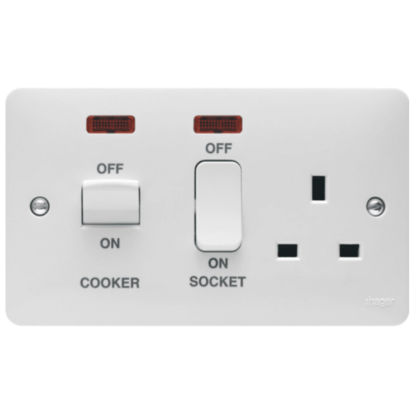 Hager WMCC50N 45A Cooker Control Unit With LED Indicator