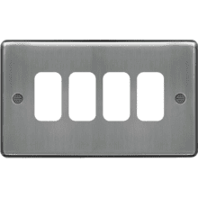 Hager WRGP4BS Grid Front Plate Stainless Steel