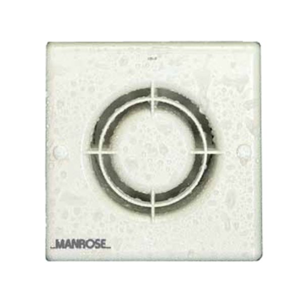 Manrose XF100HTLVT 100mm 4" Low Voltage Bathroom Fan With Pull Cord & Timer 
