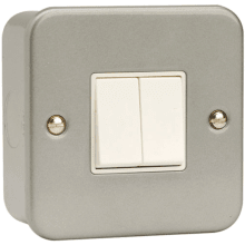 Scolmore Click Metalclad 10Amp 2 Gang 2 Way Switch.